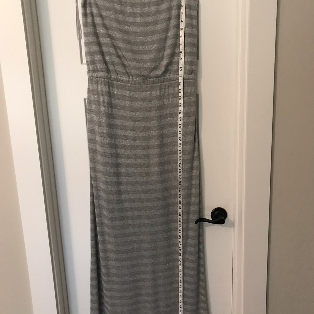 White House/Black market grey and silver long dress size M